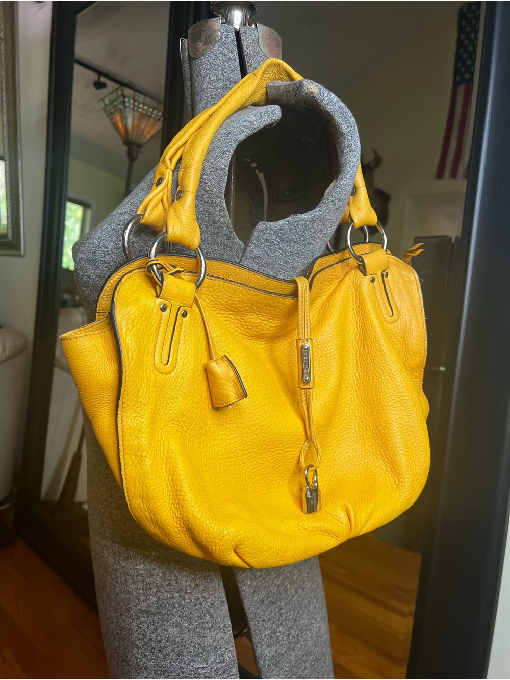 CELINE LEATHER HOBO STYLE SHOULDER BAG